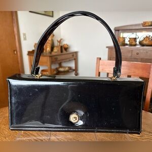 Vintage Bobbie Jerome Black Patent Leather Small Shoulder Bag
